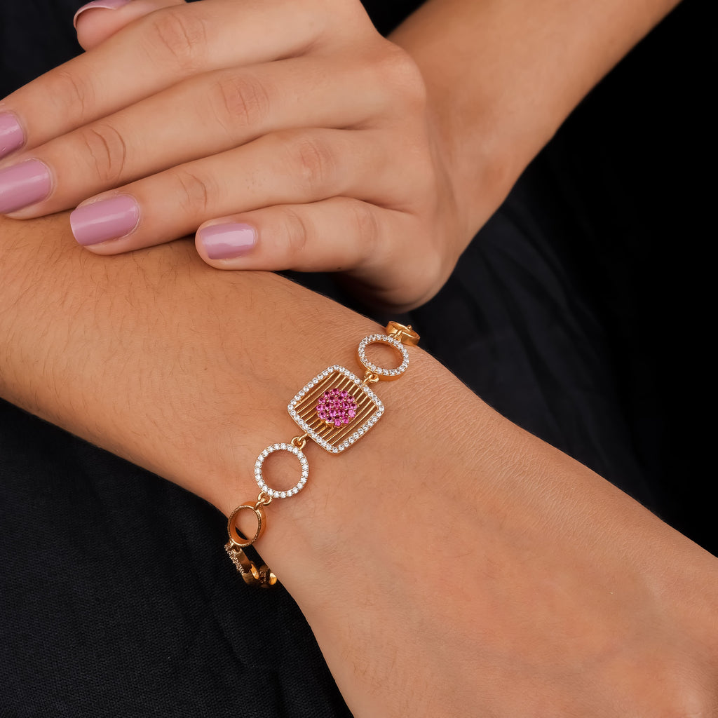 Square Halo Bracelet